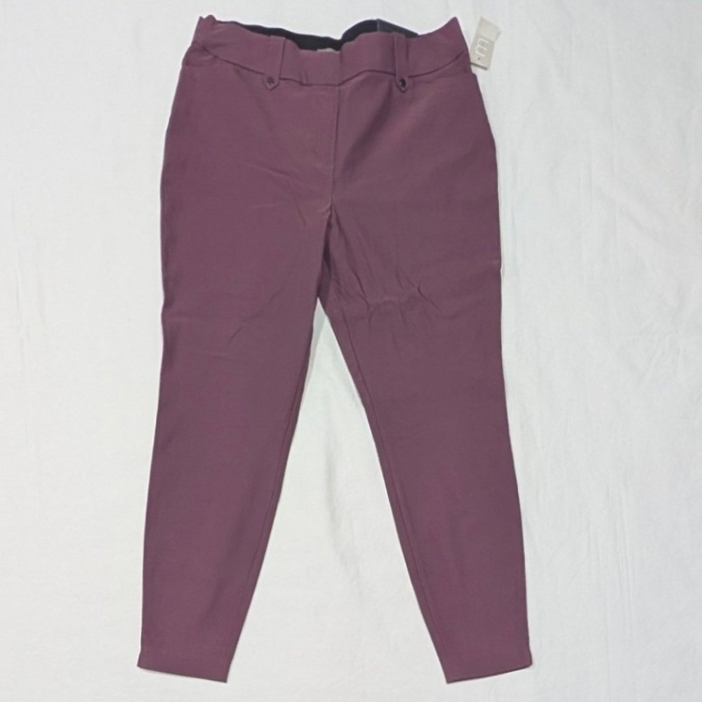 Maurices Pull On Skinny Ankle Pants Purple Mid Rise Large Short